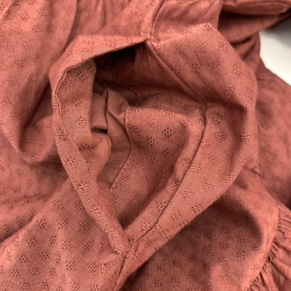 Universal Thread Midi Dress Size S Crew Neck Boho Long Sleeve Ruffle Flowy Pink - Picture 9 of 12